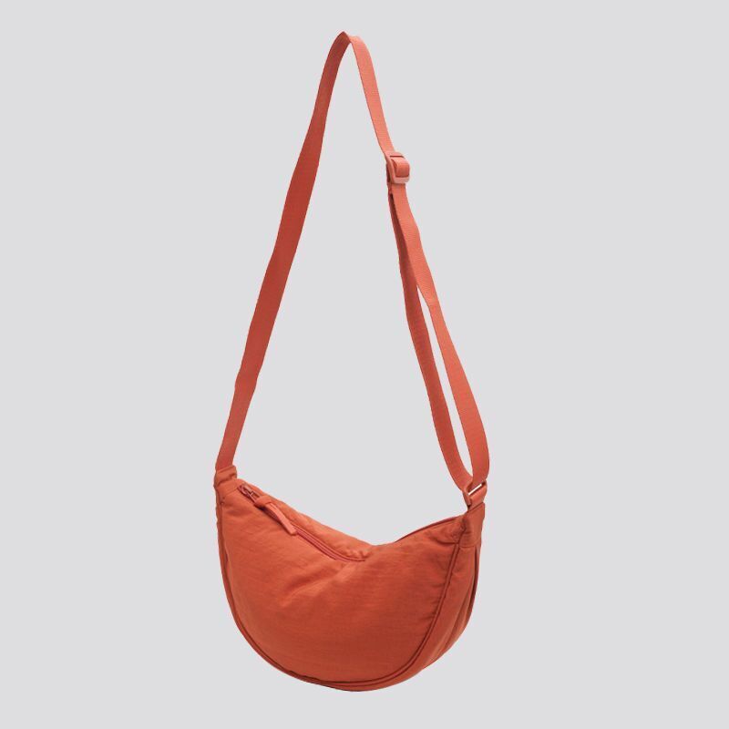 Hobos Shoulder Bag Solid Color Nylon Messenger Bags Travel Pouch Zipper Handbags