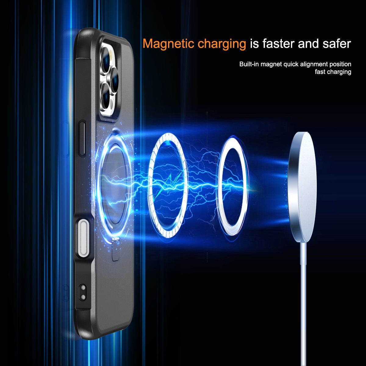 Magnetic Case for iPhone 16 15 14 13 12 11 Pro Max Plus with Mag-Safe Slim Cover