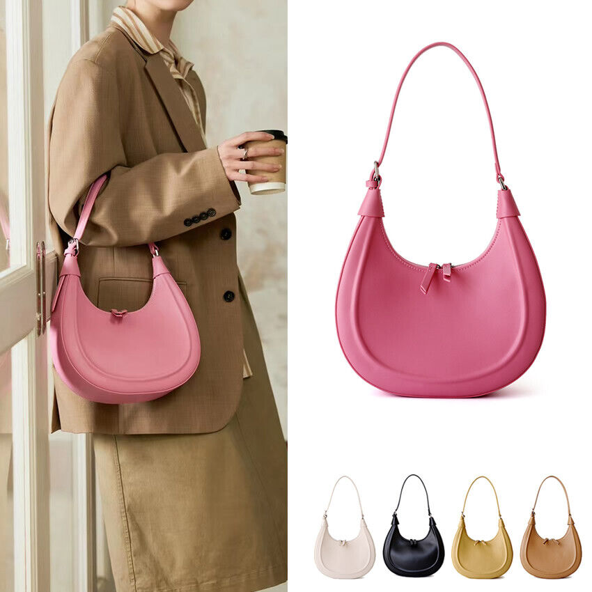 Convertible Real Leather Hobo Shoulder Bag Tote Purse Saddle Fashion Crossbody