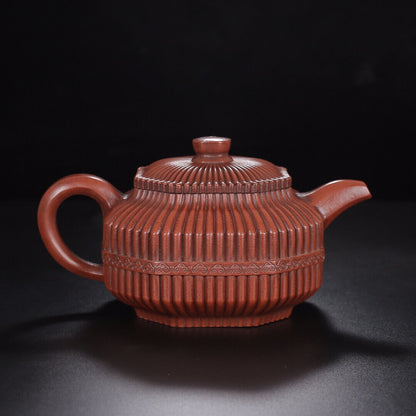 Chinese Yixing Zisha Clay Handmade Exquisite Teapot（八方筋纹 底款：顾景洲）