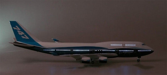 1:150 47CM BOEING 747-400 Airplane Led Sound-Controlled Light Resin Plane Model