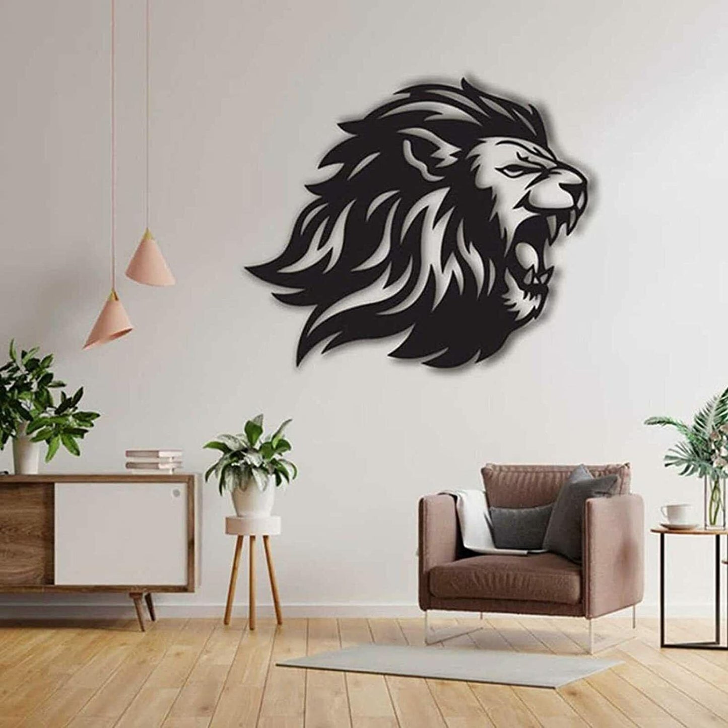 Lion King Metal Silhouette, Metal Wall Art Sculpture, Lion Wall Logo