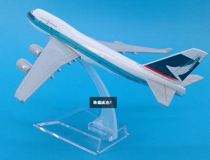 16cm CATHAY PACIFIC BOEING 747-400 Passenger Airplane Diecast Aircraft Model