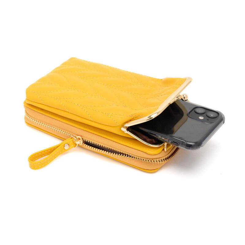 Female Cell Phone Money Bags Ladies Purse Soft Leather Flap Mini Crossbody Bags