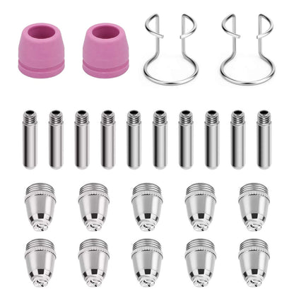 24PCS New Nozzles/Shield Cups Plasma Cutter Torch Consumables Complete Kit