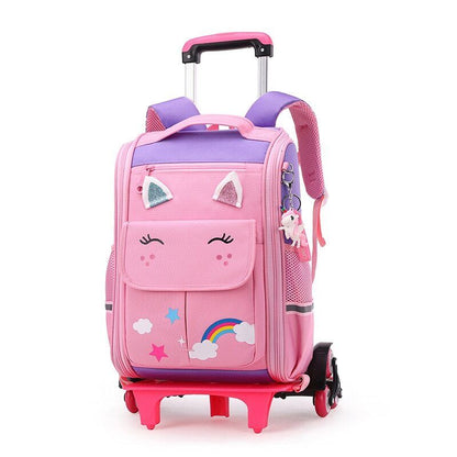School Bag Student Backpacks Kids Trolley Wheeled Bag Children Backpack Wheels