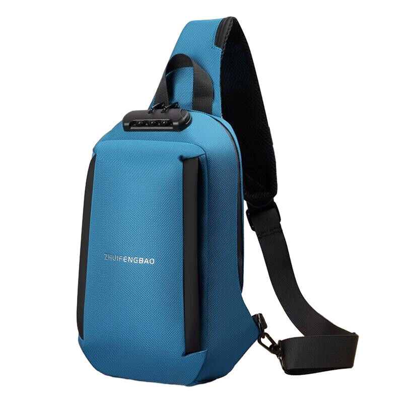 Waterproof Chest Bag Men Anti-theft USB Charging Crossbody Shoulder Bags Travel