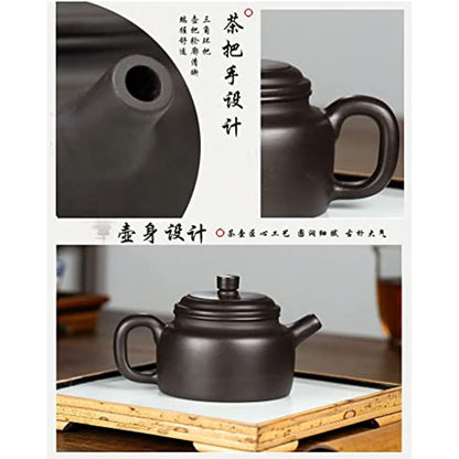 Teapot 200ml Chinese Yixing Clay Zisha Genuine Black Pot Infusers for Loose Tea