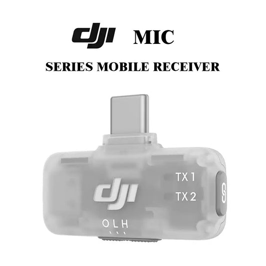 DJI Mic Wireless Receiver for Phone - Plug & Play, Noise Canc, Mobile Rec