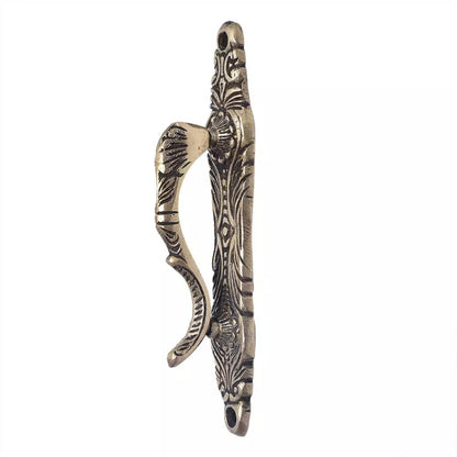 Set of 2 Antique Look Ornate Brass Pull Door Handle With Back plate