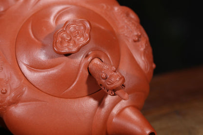 China Yixing Zisha Pottery Zhu Clay Handmade 300cc Ichthyosaur Teapot