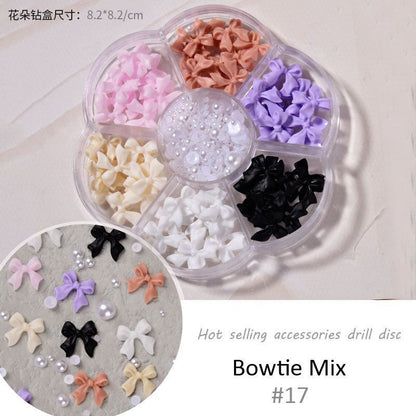 Nail Art Decor 7Grid Mixed-Styles Butterfly Bear Rhinestones 3D Glitter Crystals