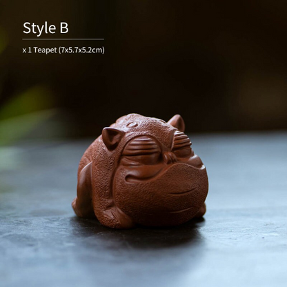 Cute Toad Purple Clay Tea Pet from Yixing