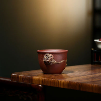 boutique full handmade tea cup lotus root snail relief real yixing zisha cup new