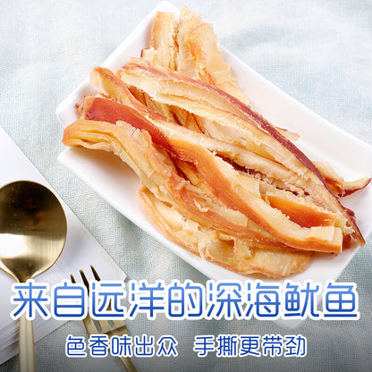 80g Baicaowei Hand-Pulled Squid Strips – 80g, Savory Chinese Snack Hand torn
