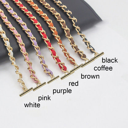 T Buckle Metal Purse Chain Strap Handle Shoulder Crossbody Bag Replacement