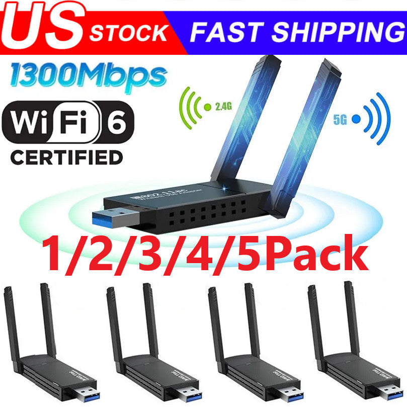 USB 3.0 Wireless WIFI Adapter 1300Mbps Long Range Dongle Dual Band Network lot