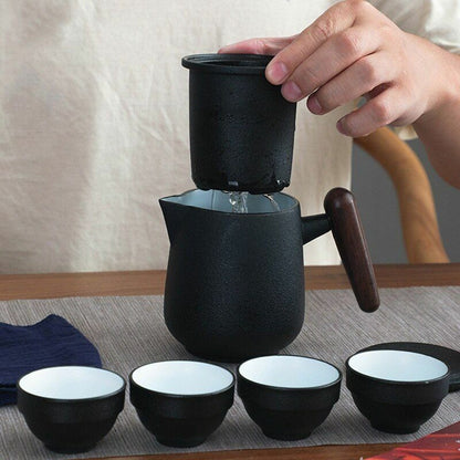 Ceramic Portable Teapot Set Chinese Tea Travel Tea Set Kung Fu Tea Set Drinkware