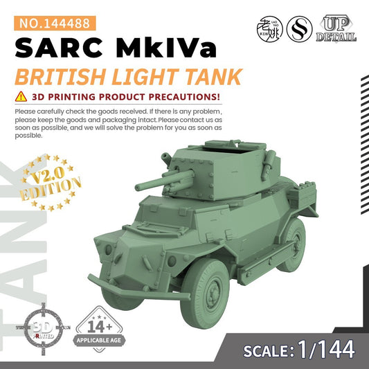 SSMODEL SS144488 1/144 Military Model Kit British SARC MkIVa Light Tank
