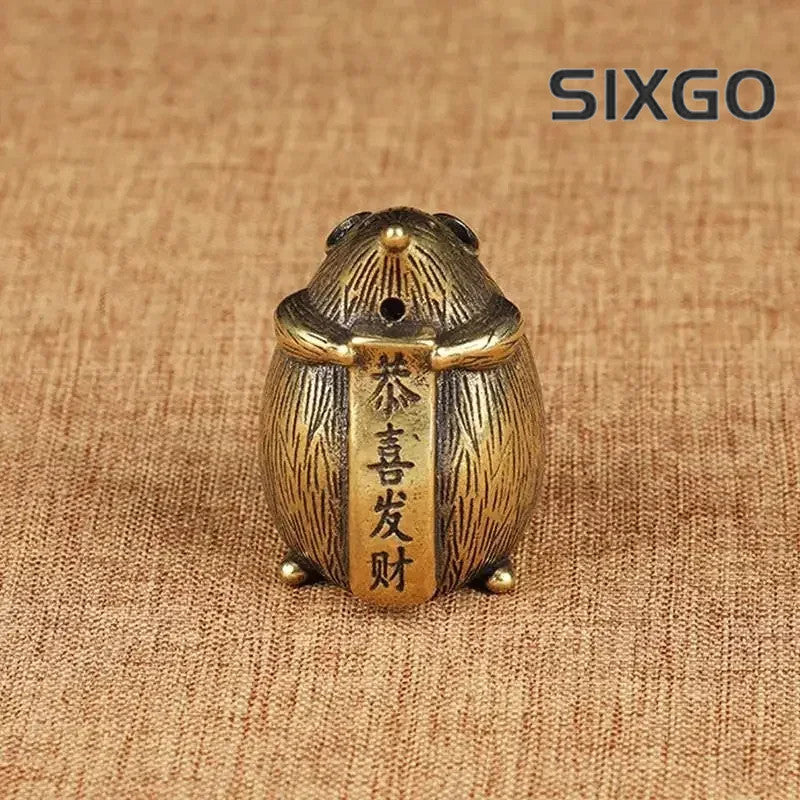 Small Crafts Hollow Brass Lucky Mouse Statue Home Decoration Ornament