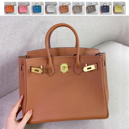 25/30cm Real Leather Flap Tote Shoulder bag Handbag Purse Fashion Briefcase