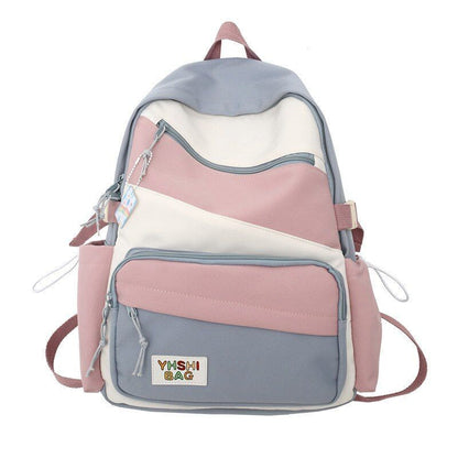 Backpacks Contrast Colors Waterproof Nylon Traveling Anti-Theft Schoolbag 20-35L
