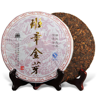 357g,Yunnan Menghai Banzhang Golden Bud Pu erh Tea Cake,CHINA PU ER cooked BEENG