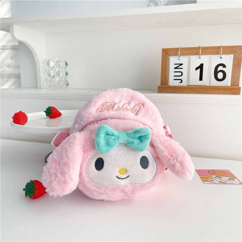 Sanrio Plush Diagonal Straddle Bag Kuromi Melody Makeup Bag