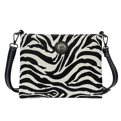 Celela Women Zebra Print Shoulder Handbag Crossbody Tote Wristlet Wallet Bag