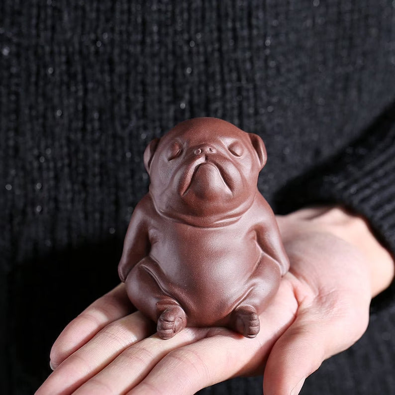 Embersceramic Purple Clay Tea Pet Cute Dog with Gifts Box
