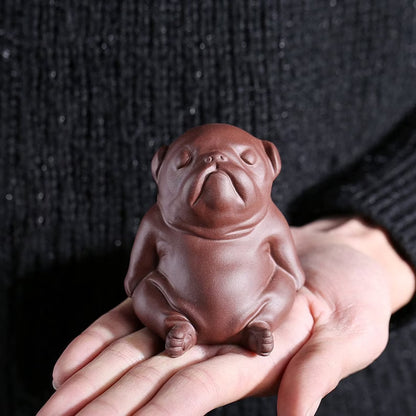 Embersceramic Purple Clay Tea Pet Cute Dog with Gifts Box