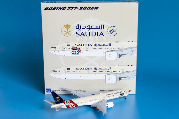1:400 JC Wings SAUDI BOEING 777-300ER Airplane Flap Down Diecast Aircraft Model