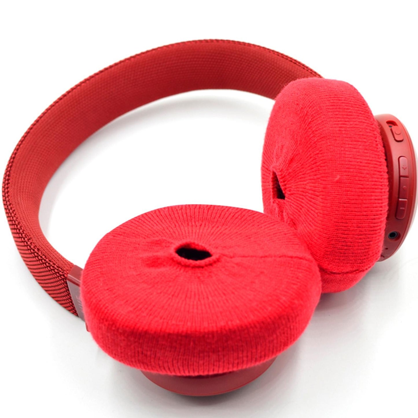 1Pair Red Anti-dust Velour Fabric Case Cover For On-ear Over-ear Headphones ss