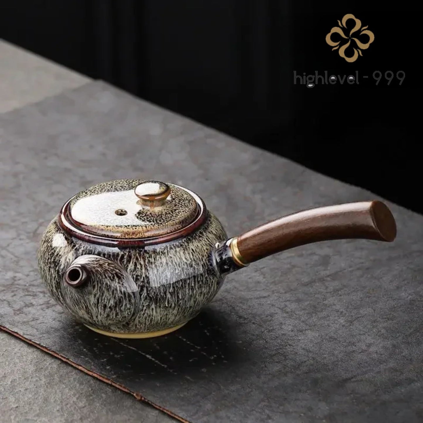 Ceramic Teapot Side Handle Pot 200ml 6.7oz Kung Fu Tea Set