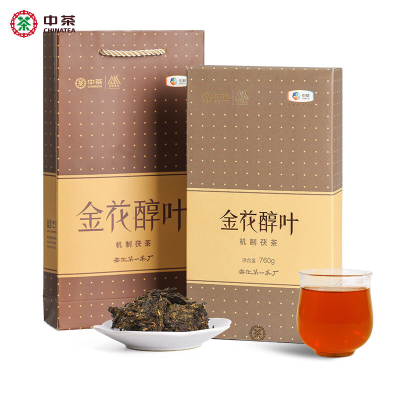 COFCO Jin Hua Chun Ye * Hunan Anhua Dark Tea Golden Flower Fu Brick Tea 760g