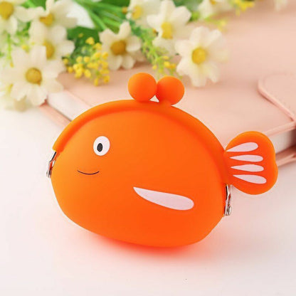 Coin Purse Cartoon Fish Animal Pouch Women Girls Small Wallet Soft Silicone Bag
