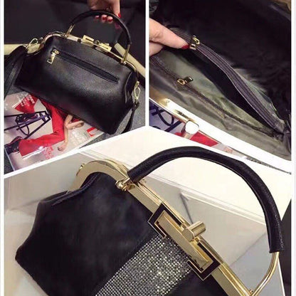 Soft Leather Purse Handbag Clip Fashion Shoulder Bag Messenger Pouch Cotton 1 PC