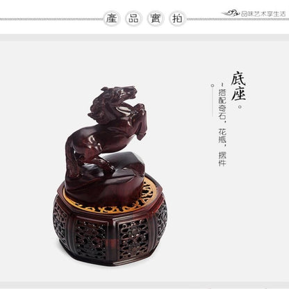 Red Sandalwood Inlaid Boxwood Stand 9x4cm Teapot Vase Base