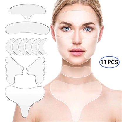 11Pack Silicone Anti-Wrinkle Smooth Facial Reusable Pad Gift For Woman