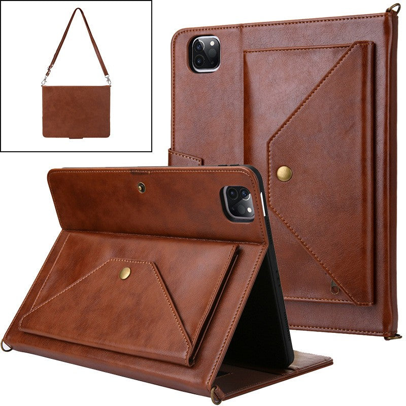 Leather Case with Crossbody Strap for iPad Air 11"/ 10th/11th/12th/13th/Samsung