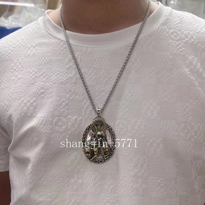 Puxian Bodhisattva Manjushri Buddha Statue Necklace Guanyin Pendant Amulet