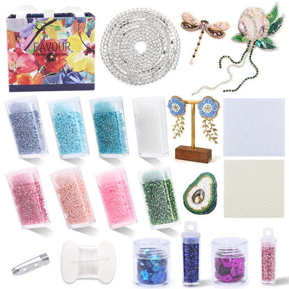 Beading Embroidery Kits 4~39Pcs Glass Seed Bead Needlework Jewelry Crafts Making