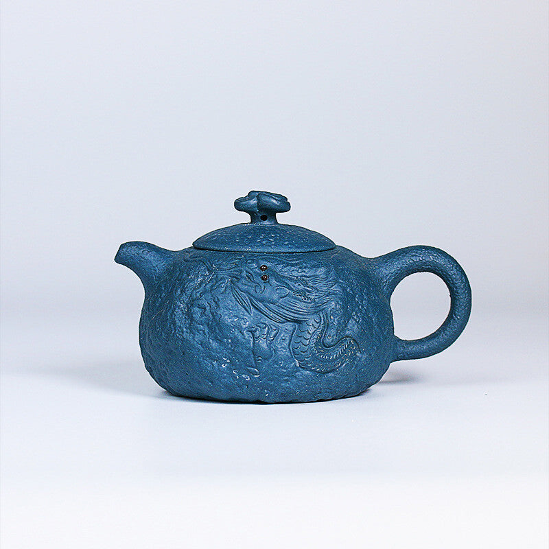 Handmade Tea Pot Dragon Carved Yixing Zisha Tianqing Clay Pot 300ml Traditional