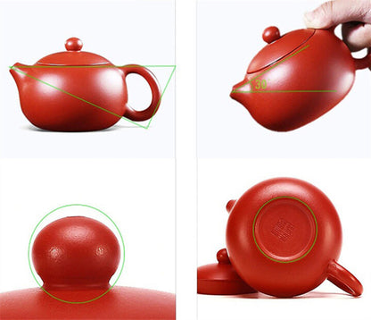 One Pot 2 Matching Cups Real Yixing Zisha Dahongpao Clay Xishi Tea Pot Marked