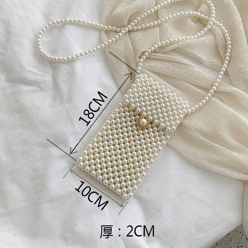Mini Pearl Bag Handmade Vintage Beaded Fashion Shoulder Bag Luxury Coin Purse