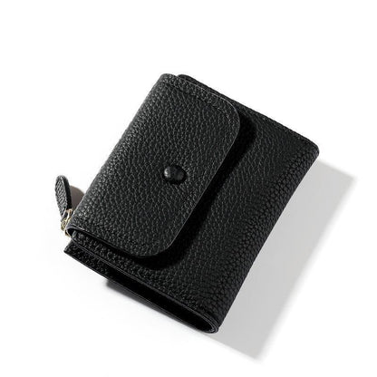 Yellow Wallet Soft Leather Purse Card Coin Holder Small Bag Zipper Keychain Tool