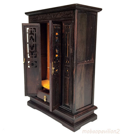 New Portable Wood Guan Yin Buddhist Altar Butsudan Shrine God Zen Praying