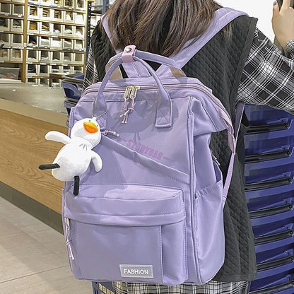 Laptop Waterproof Nylon Bag Traveling Green Backpack Bag College 26*18*40CM Pink