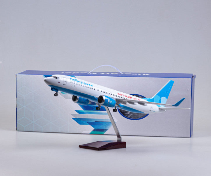 1:85 47CM Pobeda BOEING 737 MAX Passenger Airplane Landing gear Resin Model
