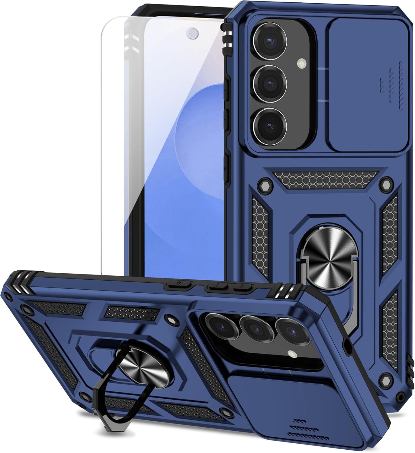For Samsung Galaxy S25 FE Case： with Slide Camera Cover & Military Grade Protect